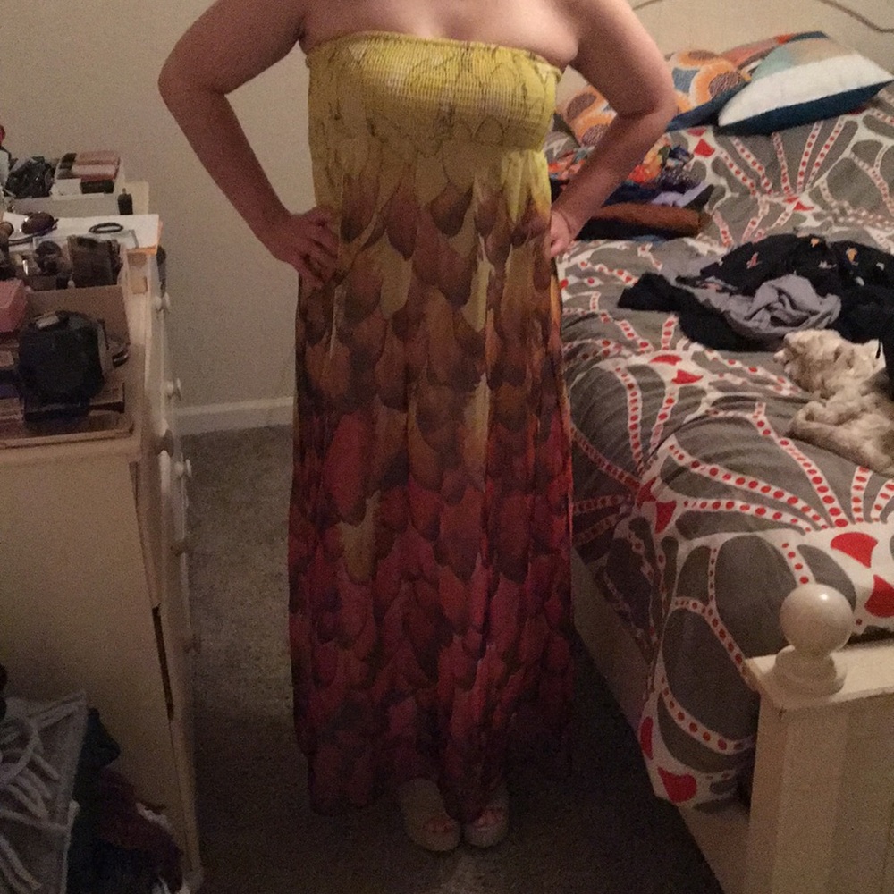 Ombré Feather Pattern Maxi - Picture 5 of 6